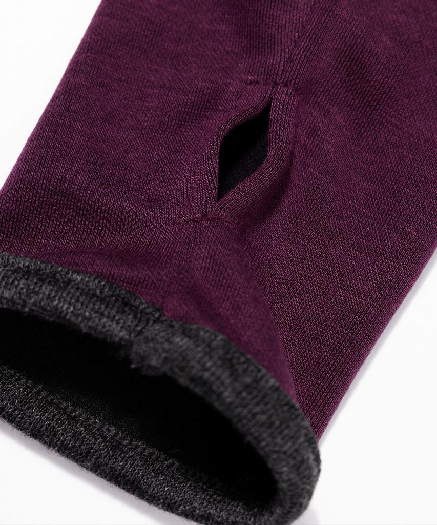 KAIFAI Panel Stripe Long Sleeve Hoodie (Purple) K26Qb223
