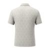 Men's Short Sleeve Polo Shirt Textured Pattern Button Collar Casual Fit Breathable Fabric Summer Top