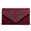 Elegant Women's Japanese Style Black Clutch with Flap & Hot Drilling Design