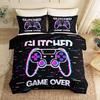 Game Controller Duvet Cover,Bedding Set for Kids Boys Girls Game Complete Bedding Set with Duvet Cover with Pillowcases 75*50cm