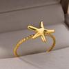 Verstellbarer offener Seesternring Damenmode Sommer Strand Schmuck Vintage & Schlichter Stil Perfekt für den Alltag & Partygeschenk