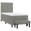 Box Spring Bed with Mattress Light Grey 80 X 200 Cm Velvet