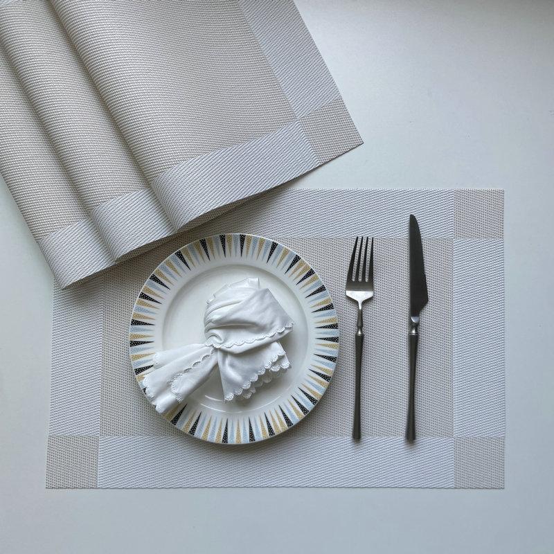 PVC Western food mat, hotel Teslin thermal insulation mat, single frame coaster, home non-slip double frame jacquard woven mat