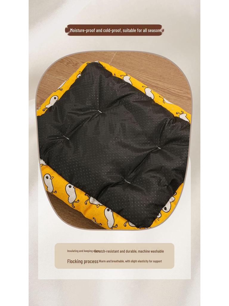 Cozy Pet Nest: Square Plush Dog & Cat Bed with Thick Warm Padding