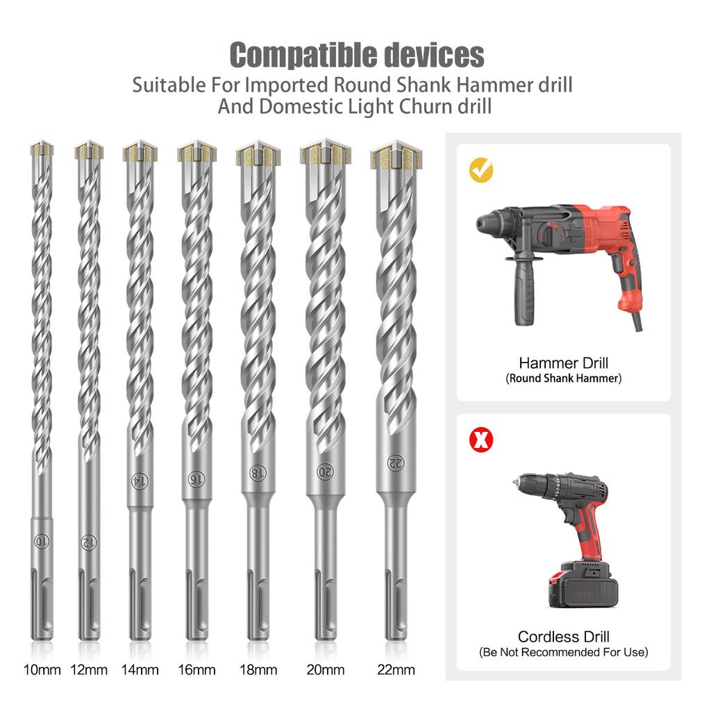 Cross Drill Bit Alloy Electric Hammer Drill Concrete Through Wall Hole Impact Drill Bit, Wall Hole Drill, Electric Hammer Drill Bit