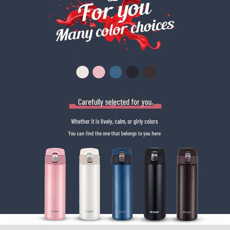 Garrafa Térmica Japonesa Marca TIGER - Dream Gravity MMY-A36/48C, 480ml, Copo de Água Portátil Leve, Edição Presente