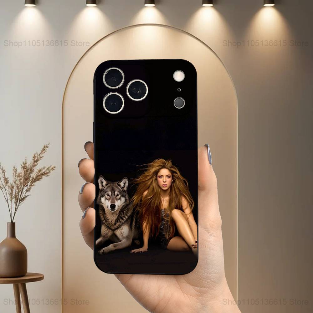 Singer S-Shakira Cute Case For iPhone 17,16,15,14,13,12,11 Air,Plus,Pro Max,XS,X,XR,SE,Mini,8,7,Soft Silicone Black Cover
