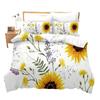 Sunflower Cow Bedding Set Kids Yellow Floral Cattle Duvet Cover King/Queen Size for Girls Teens,Western Bull Decor Quilt Cover