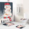 Christmas Home Door Mat Bathroom Toilet Shower Curtain Four-Piece Floor Mat Bedroom Absorbent Carpet