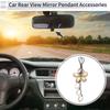 RATCHROLL 1pcs Artificial Crystal Tassel Flower Car Rear View Mirror Pendant Accessories Car Hanging Ornament Champagne