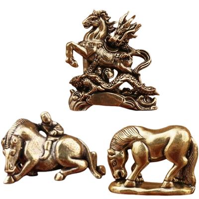 1Pcs Child Riding Home Office Desktop Decoration 2026 Year Of Horse Brass Feng Shui Horse Figurines Miniatures Gift