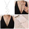 Two-tone Zircon Pull-out Necklace: European & American Style, Stainless Steel, Niche Ins Design, High-end Jewelry