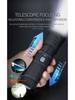 Powerful White Laser Flashlights Telescopic Zoom Tactical Spotlights Rechargeable Outdoor Torch With Tail Light Built-in Battery