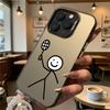Stick Figure with Racket Phone Case for Iphone 16 15 14 13 12 11 Pro Max Mini Shockproof Anti-Scratch Protective Hard Cover