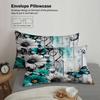 Full Size simple Teal Bedding Sets 3D Printed Floral Minimalist Style 3pcs Duvet Cover Comforter Not Included Room Decoration