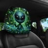 Sci-Fi Alien Pattern Car Headrest Covers, Enhance in-Car Atmosphere, Washable & Reusable