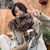 Christmas atmosphere New Year's red plaid scarf Women's winter versatile thickened senior sense Student warm scarf
