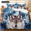Microfiber Fabric Bedding Set Adults Duvet Cover Sets Kids,twin Full Queen Bedroom Set Tiger, Lion, Panda Housse De Couette
