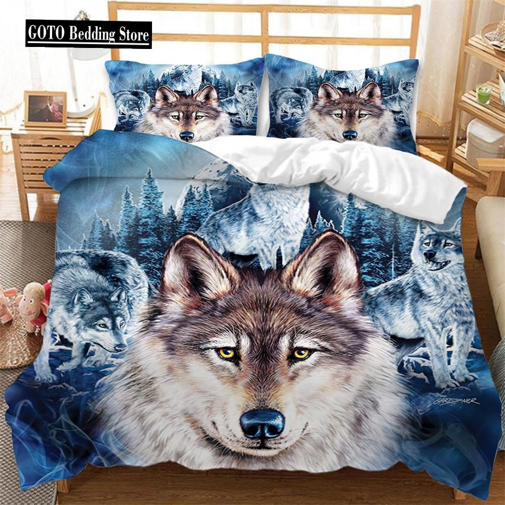 Microfiber Fabric Bedding Set Adults Duvet Cover Sets Kids,twin Full Queen Bedroom Set Tiger, Lion, Panda Housse De Couette