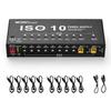 MOSKY ISO-10 Guitar Effect Pedal Power Supply 10 Isolated DC Outputs/ 5V USB Output for 9V 12V 18V Protection Guitar Accessories