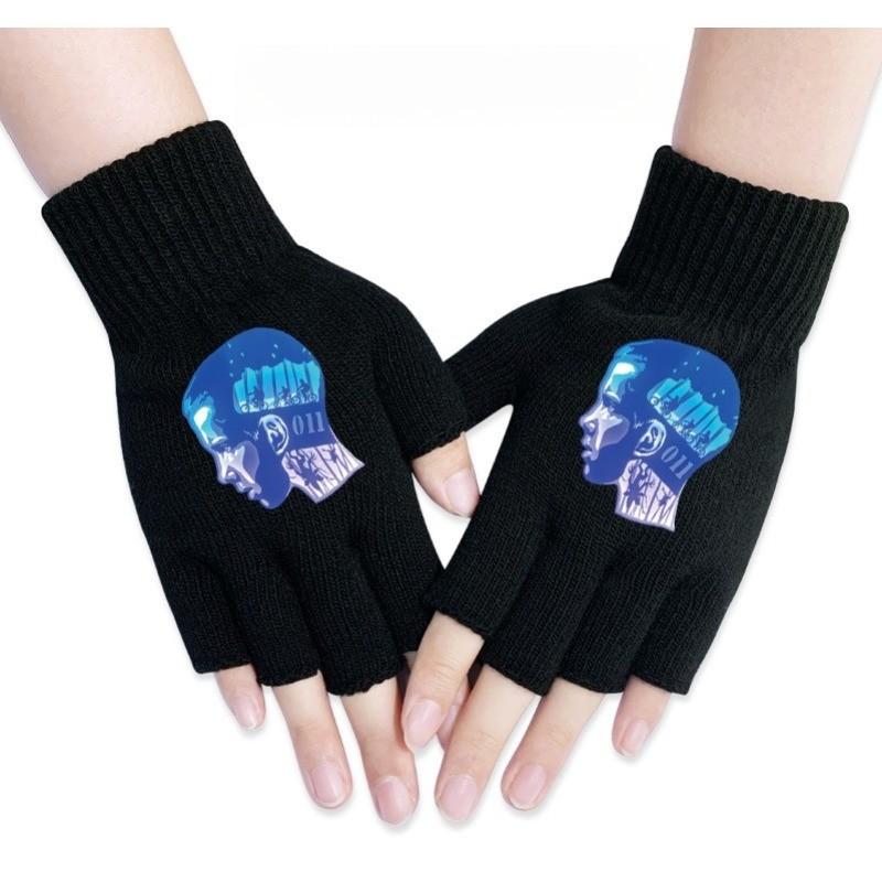 Stranger Printed Cotton Autumn Winter Warm Knitted Touch Gloves Fingerless Gloves