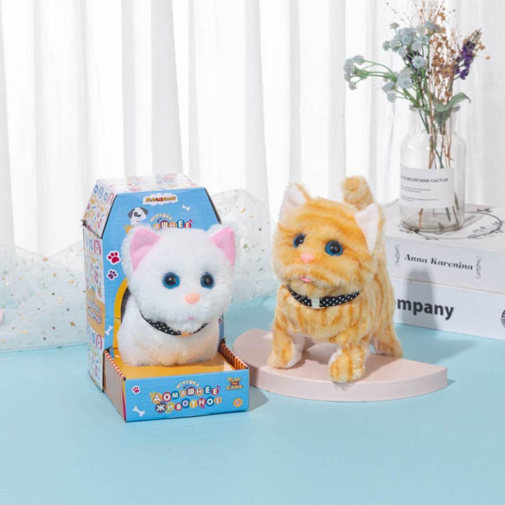 Soft Cute Electronic Pet Cartoon Meow Cat Toy Lovely Simulation Cat Kids