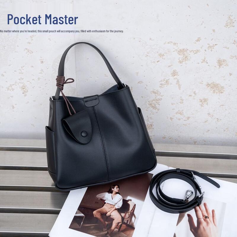 Настоящая кожаная сумка-ведро через плечо Douxiaozhu