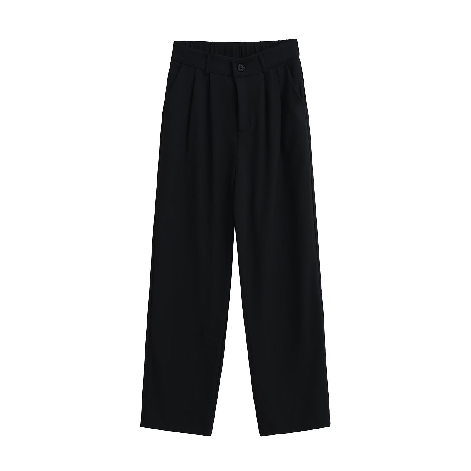 

Весна 2025 Американский уличный стиль Свободные прямые драпирующиеся брюки - Длиной до пола и универсальная повседневная одежда Extra Large чёрный