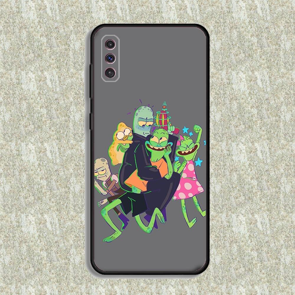 Solar Opposites Cartoon Phone Case For Samsung S23,23,22,30,21,10,9,Note20 Ultra,Lite,Ultra,5G,Plus,FE,Black Soft Case