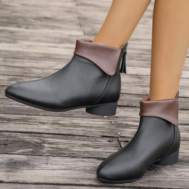 Fashion Booties Women's Block Heel Kitten Heel British Style Ankle Boots 2025 New Spring and Autumn