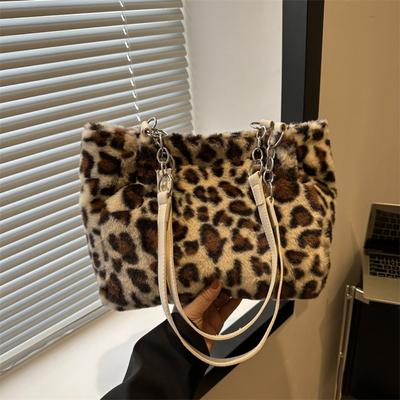 Sac fourre-tout léopard tendance pour femme, sac de voyage décontracté, sac sous les bras