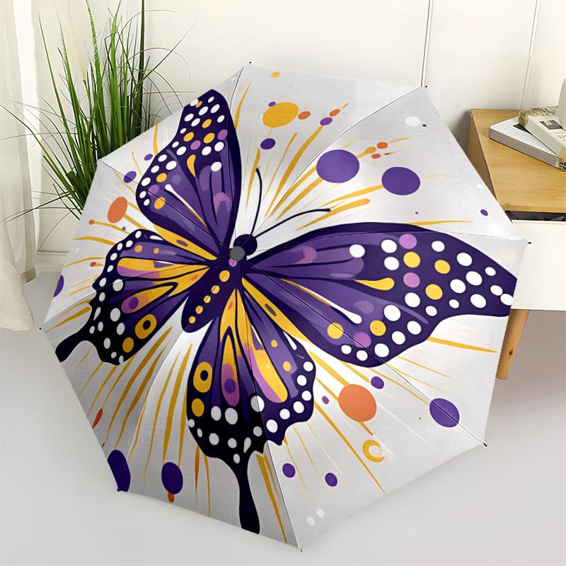 

1pc Butterfly Decor Umbrella Portable Home Essential Umbrella Folding Umbrella Durable Iron Frame yy251128031
