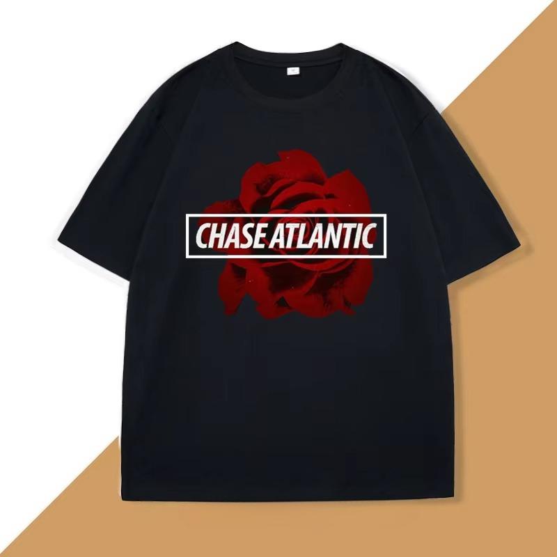 Chase Atlantic Flower T Shirt Cotton Short Sleeve Tshirt for Unisex WOMEN Tee Clothes Loose Casual Streetwear Oversized Top