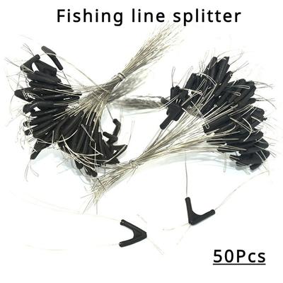 50 Pcs Eight Bifurcation Accessory Double Hooks Contactor Fishing Line Device Space Fork Rotary Line Tie Tool