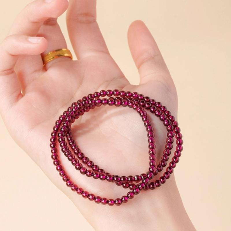 Handcraft Multiple Strand Garnets Beaded Bracelet For Women Fashion Jewelry