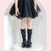 Cotton Girls Socks, Spring Thin Style In Tube Socks 3-Layer Lace Bowknot Charm Stackable for Kids 3-13T