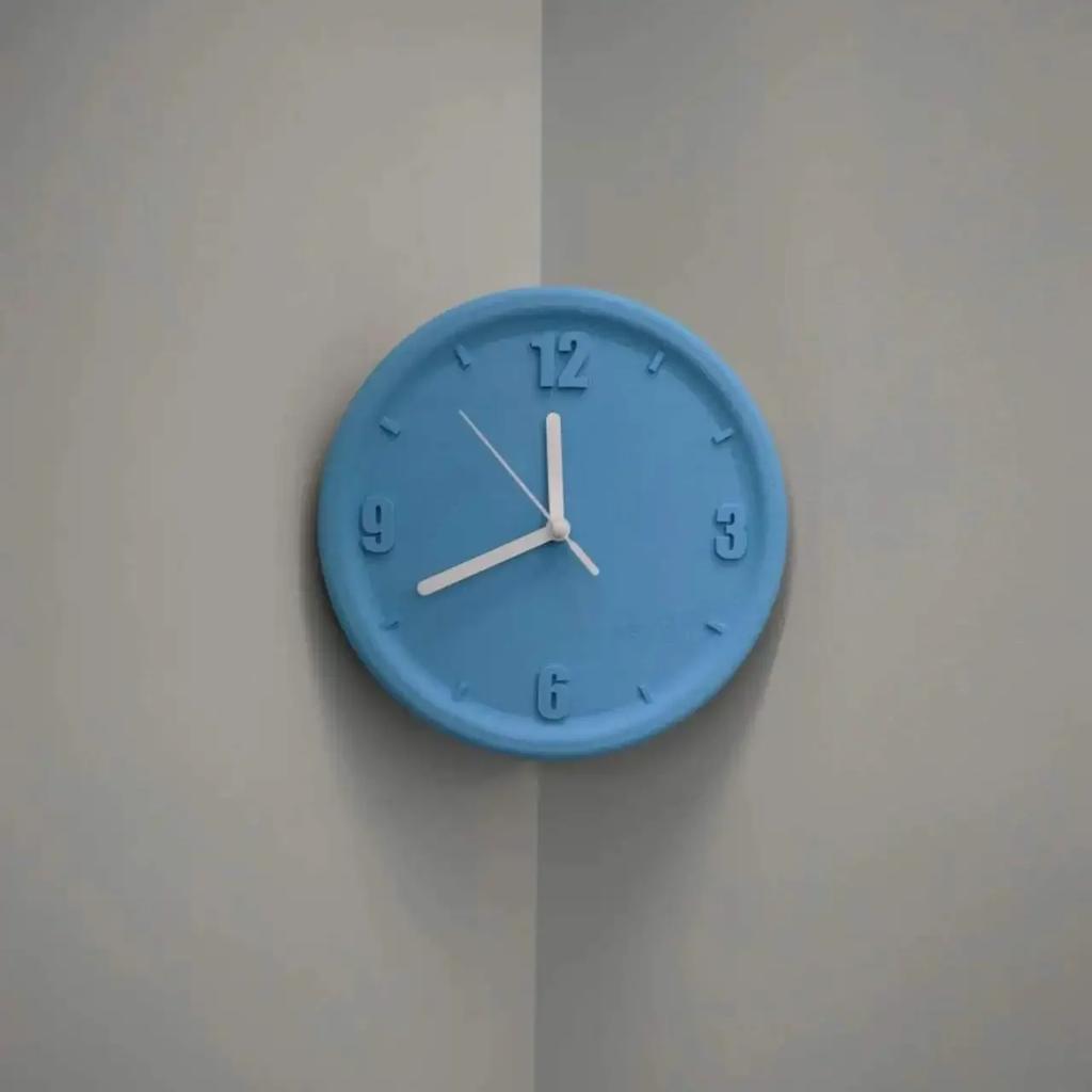 8inch Silent Wall Clocks Creative Non-Ticking Punch-Free Corner Wall Clock Bedroom Technology Luxury Art Home Decoration