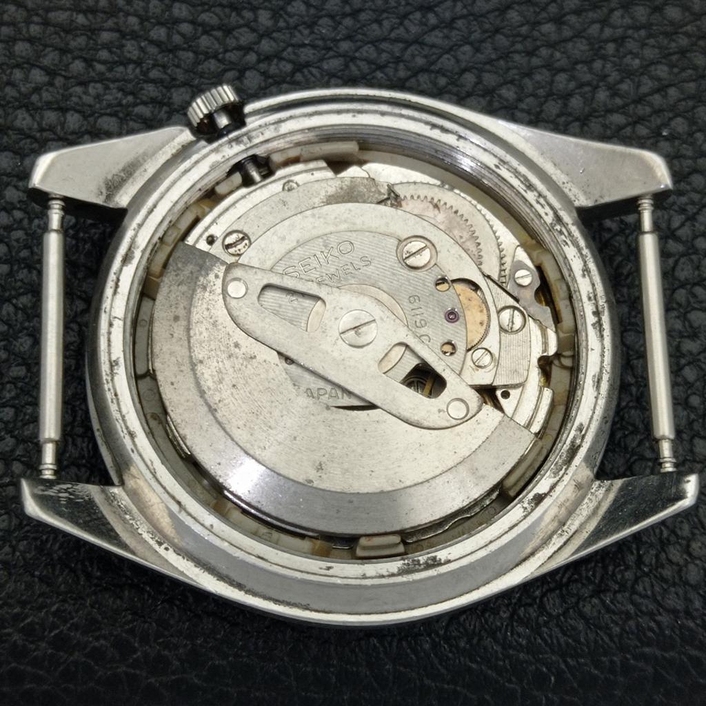 VINTAGE SEIKO 5 AUTOMATIC 6119C JAPAN MENS ARABIC BLACK DIAL WATCH A701588-5 R206b-a701588