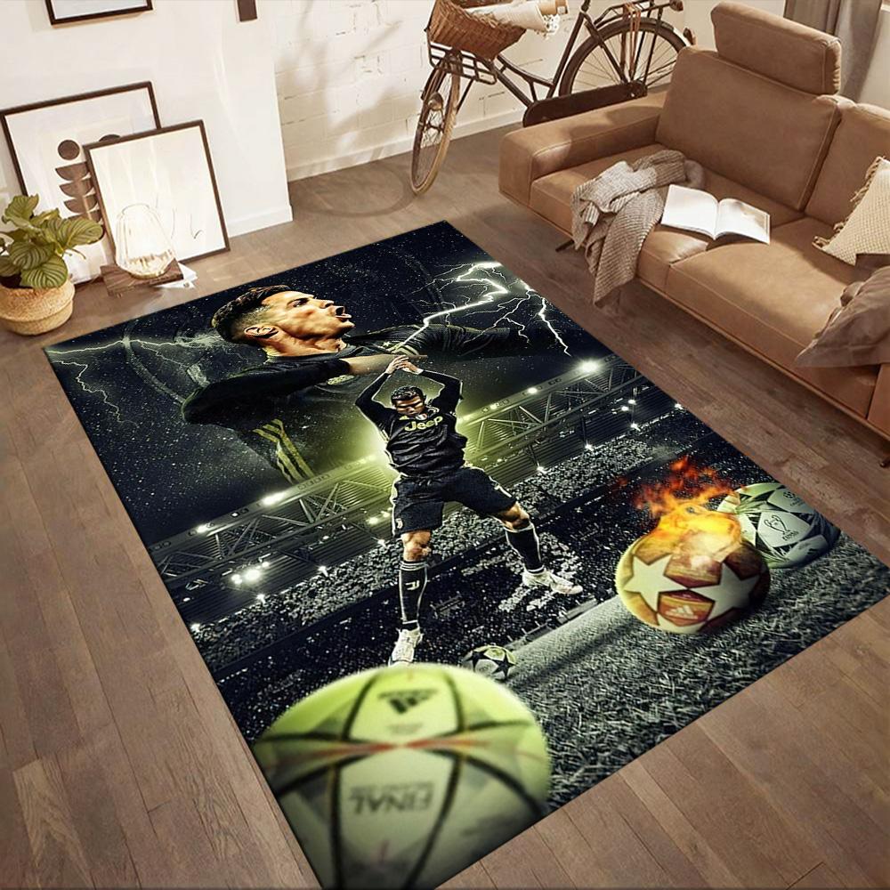 Ronaldo's Vodafone Legacy Square Rugs Are a Great Choice for Living Rooms, Bedrooms, Home Décor, and As Gifts.