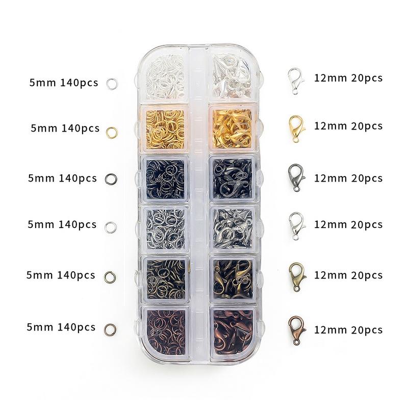 Set Alloy Open Jump Rings Mixed 0.7x5mm, 12mmLobster Clasps,Jewelry Pliers,For DIY Jewelry Making Supplies Necklace Repair