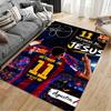 Sports Area Rug, Neymar Jr Barcelona 11 100 Percent Jesus Signature Poster, Fan Cave Decor, Non-Slip Mat