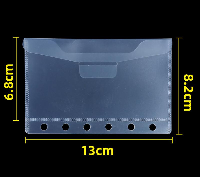 Bolsa de Almacenamiento PP A6 A7 A8 para Divisor de Página de Cuaderno de 6 Anillas Bolsa de Archivador de PVC Impermeable