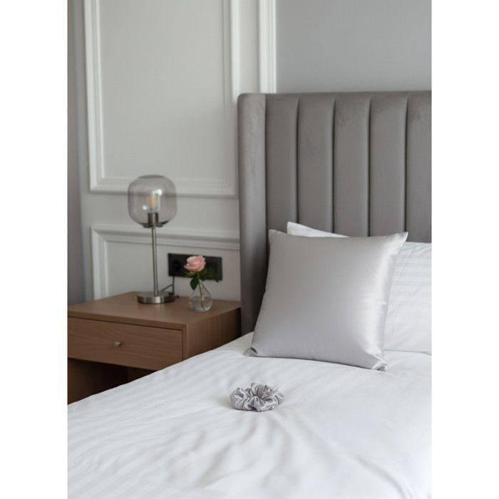 Pillowcase "Silk" Mulberry Silk Pure Cotton - Silk Silver - Pillowcase 65 X 65 Cm