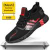 Fashion Breathable Men Safety Shoes With Steel Toe Cap Working Boots Indestructible Shoes Male Puncture-Proof Casual Work Sneakers