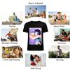 Anime Couple Print T-shirt Casual Loose Fit Unisex Top Trendy Cartoon Style Tees for Daily Wear Pure cotton T-shirt