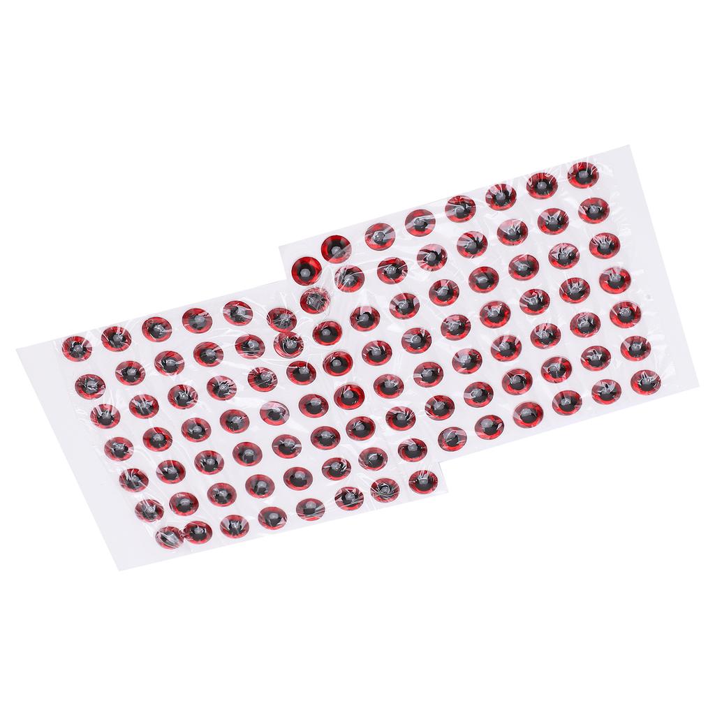 100Pcs Fishing Lure Eyes ThreeDimensional Sticky Lightweight Durable Fisheye Sticker for Making Fishing Bait(Red )
