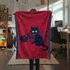 1PZ Coperta in Flanella con Stampa Guerriero Gatto, Alta Qualità, Confortevole per Tutte le Stagioni, Decorazione per la Casa, Calore e Comfort, Perfetta per Regali di Natale