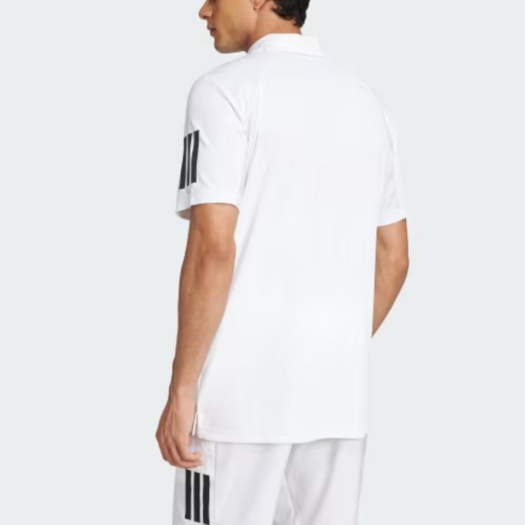 adidas Club 3-Stripes Polo Shirt White Men Streetwear JE0412