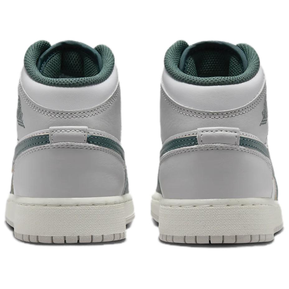 Jordan AJ1 Mid SE Oxidized Green Leather Youth White Sail Neutral Grey Oxidized Green FQ8088-103