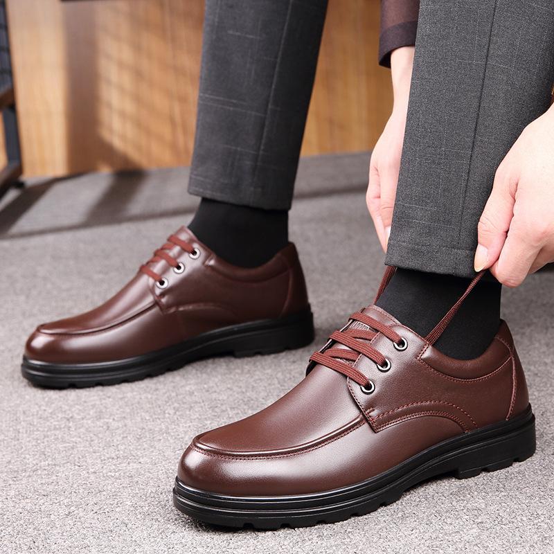 Old man's head men's shoes, spring business casual leather shoes men's work soft-soled leather shoes men JFC9603903